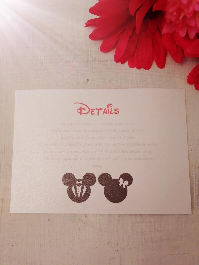 Minnie and Mickey Wedding Invitations Disney Wedding Invites Etsy