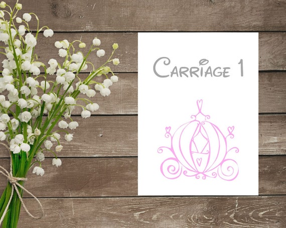 Cinderella Table Numbers Elegant Cinderella Wedding Table Etsy