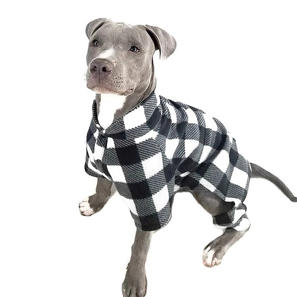 Luxury Quality Dog Pajamas For Big Dogs with Anti Pill Basic Fleece Custom Made Full Body Pajamas With Collar Great Pet Dog Holiday Gift