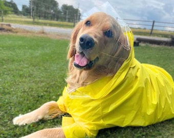 Large Dog Raincoat Waterproof Dog Clothes Windbreaker for Big Dog