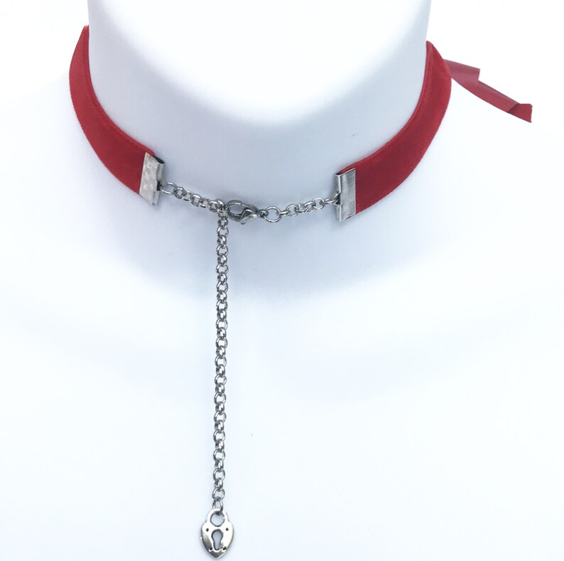 Red Satin Bow and Velvet Choker