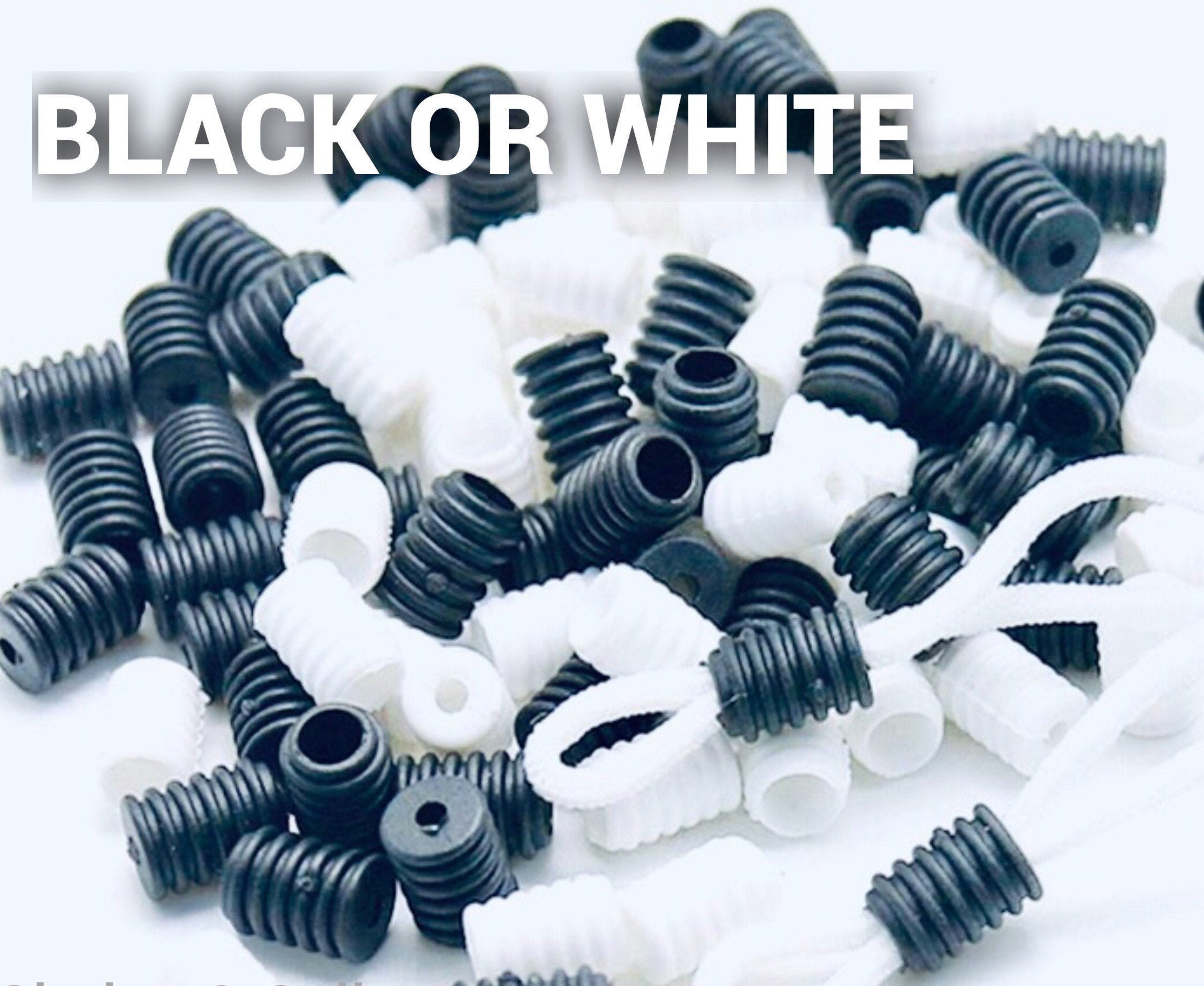 Sewing Silicone Adjusters with Flat 5mm Elastic Cord for Mask Making Black