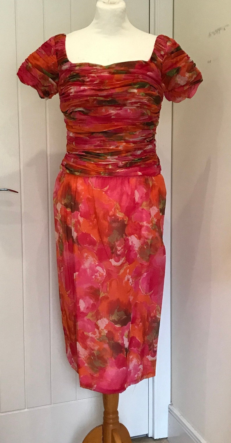 Fabulous and Funky Wiggle Dress by London Town Vintage 1960/'s Pencil Dress 1960s Dress Swinging 60s Film Prop