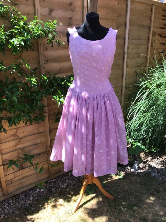 1950's Vintage Handmade Sheer Lilac Dress