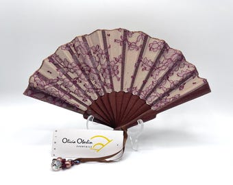 Calais Lace Fan, Amaranth