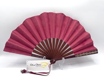 Suede, Amaranth & Silver Fan