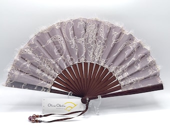 Calais Lace Fan, Amaranth