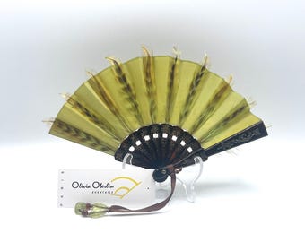 Éventails Taffetas Plumes mini