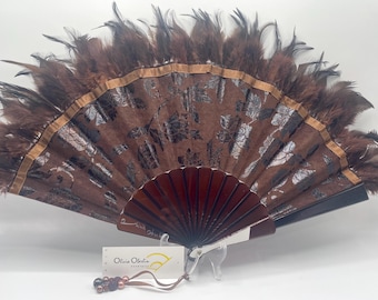 Suede & Feather Fan