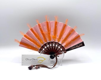 Mini fan, taffeta & rhinestones