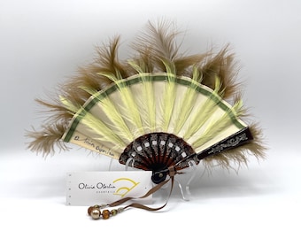 Mini Taffeta & Feather Fan