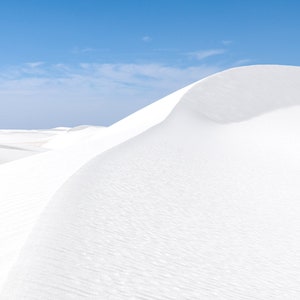 Park Narodowy White Sands, wydruk White Sands, Nowy Meksyk, wydruk na metalu White Sands, pole gipsowe, linie na piasku, „Wiatr w White Sands”