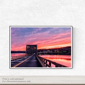 Bridge Metal Art, Table Rock Lake, Sunset colors, "Sunset at Table Rock Lake"