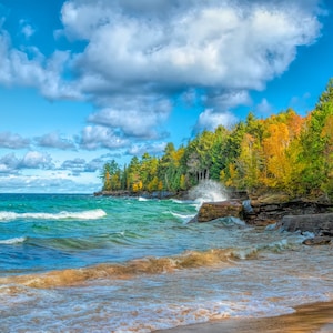 Lake Superior Michigan Wall Art, Michigan Photography, Beach Art,  Fine Art print, Great Lakes Michigan, Upper Peninsula, Autumn, Fall Color