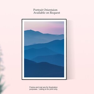 Smoky Mountains Print, Mountain Art, Sunset Print, Smokey Mountains Print, Smokey Mountains Sunset image 2