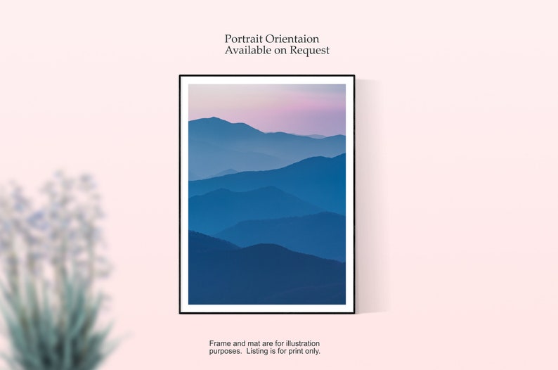 Smoky Mountains Print, Mountain Art, Sunset Print, Smokey Mountains Print, Smokey Mountains Sunset image 2