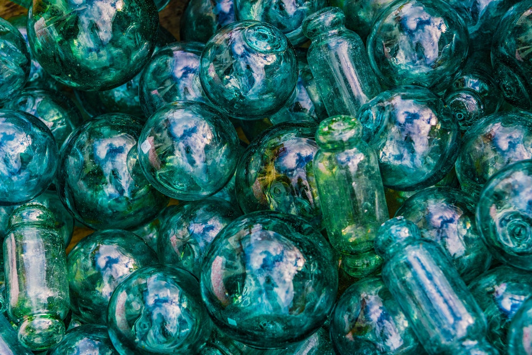 Fishing Float Glass Balls Photo, Vintage Fishing Glass Balls Print