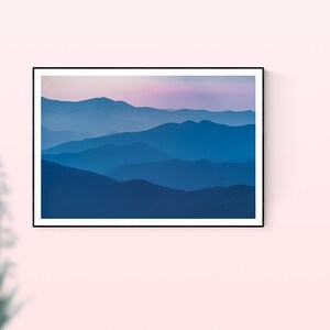 Smoky Mountains Print, Mountain Art, Sunset Print, Smokey Mountains Print, Smokey Mountains Sunset image 1
