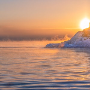 Lake Superior Print, Michigan Photography, Sunrise Wall Art, Sunset Picture, Winter Picture, Upper Peninsula Print, Metal, Winter Beach Art