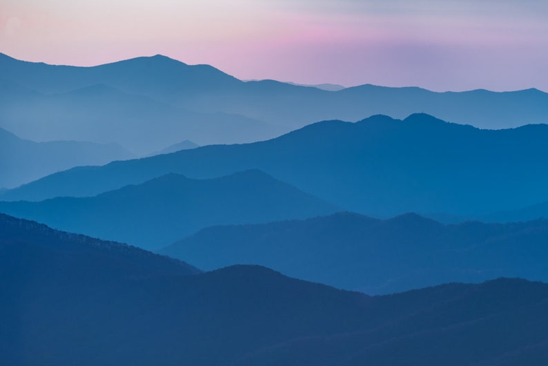 Smoky Mountains Print, Mountain Art, Sunset Print, Smokey Mountains Print, Smokey Mountains Sunset image 3