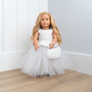 Tutu Kleid mit Geldbörse, Puppenkleidung, Ballerina Kleid, Kleidung für 18 'Puppen wie American Girl, Weihnachtsgeschenk