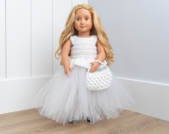 Tutu Dress with Purse, Doll Clothes, Ballerina Dress, Clothes for 18' Dolls  such as American Girl, Christmas Present