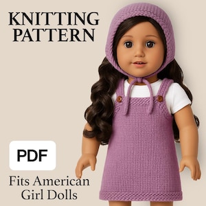Knitted Doll Jumper & Bonnet Pattern: Fits 18&quot; American Girl Dolls (PDF Pattern