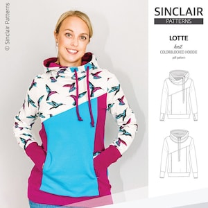 Lotte colorblocked hoodie for women PDF image 1