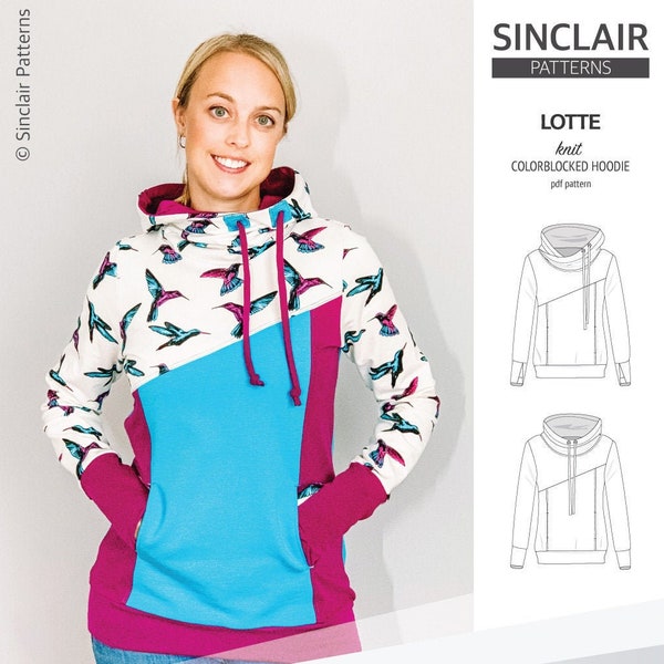Lotte colorblocked hoodie for women (PDF)