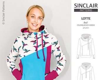 Lotte colorblocked hoodie for women (PDF)