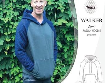 Raglan hoodie for men / raglan top for men pdf sewing pattern with a tutorial / instant download