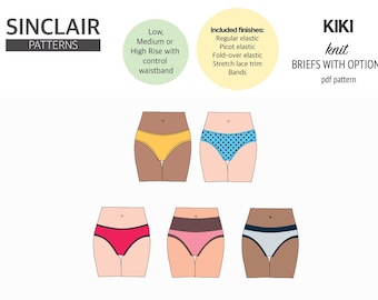 Kiki briefs with low, medium and high rise options (PDF)