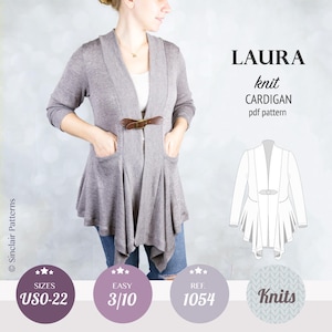 Cardigan sewing pattern pdf /PDF sewing patterns for women /  sewing pattern with pdf sewing tutorial