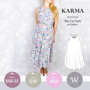 PDF sewing patterns for women / tunic pdf pattern/ summer dress pdf pattern/ best sewing pattern for beginners with tutorial XS-XXL