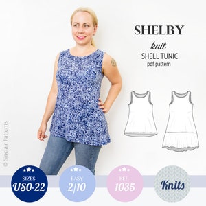 Tank top pattern pdf / sewing pattern for women with sewing tutorial / Plus size