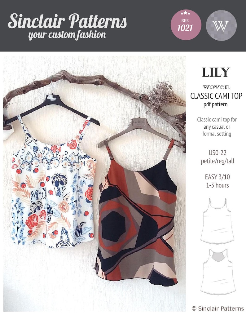 Cami top sewing pattern pdf /PDF sewing patterns for women / | Etsy