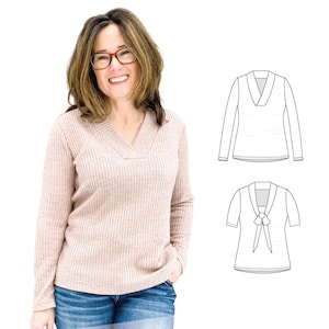 Shawl Collar Pullover Sewing Pattern - Sofia by Sinclair Patterns