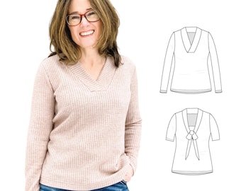 Shawl Collar Pullover Sewing Pattern - Sofia by Sinclair Patterns