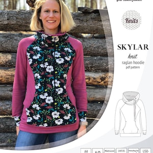 Skylar knit raglan hoodie pdf sewing pattern for women image 6