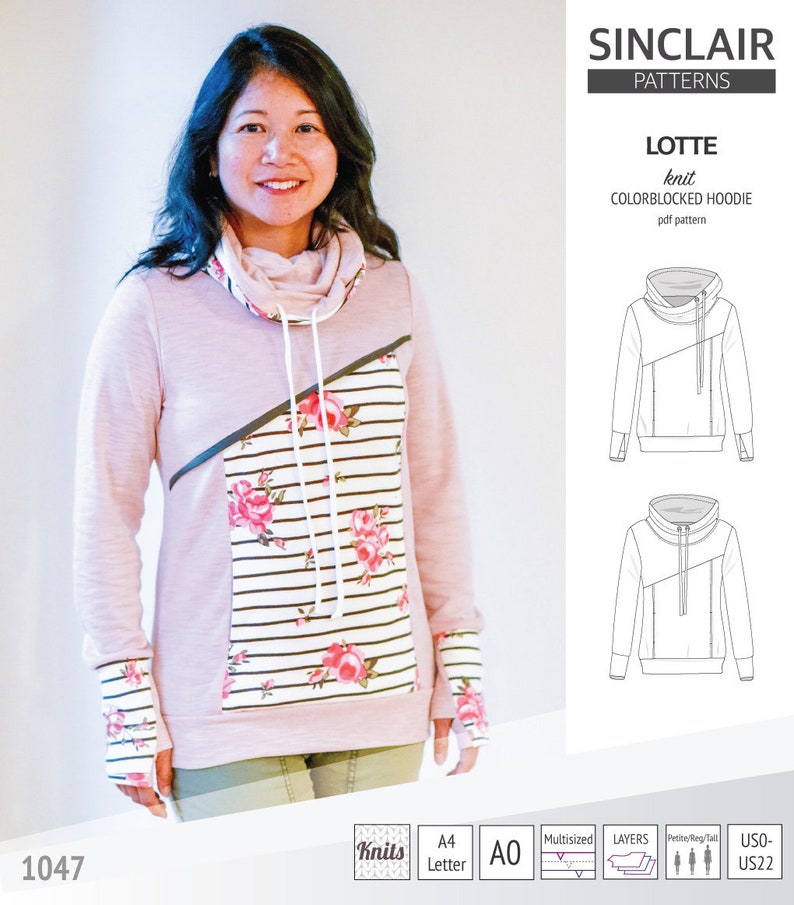 Lotte colorblocked hoodie for women PDF image 4