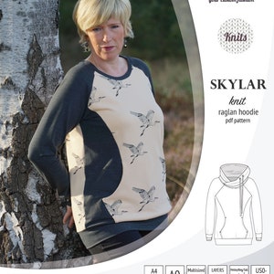 Skylar knit raglan hoodie pdf sewing pattern for women image 8