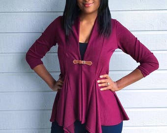 Shawl Collar Cardigan Sewing Pattern: Relaxed Fit (PDF)