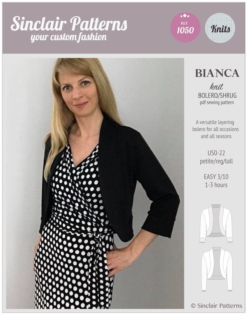 Bolero/shrug sewing pattern pdf /PDF sewing patterns for women Etsy