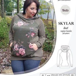 Skylar knit raglan hoodie pdf sewing pattern for women image 7