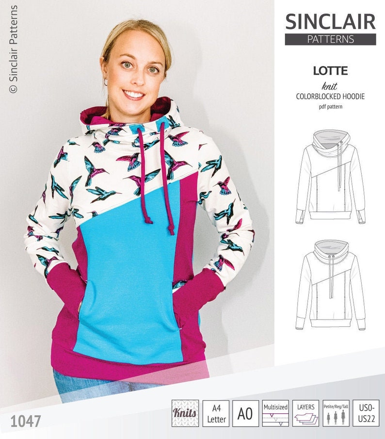 Lotte colorblocked hoodie for women PDF image 1