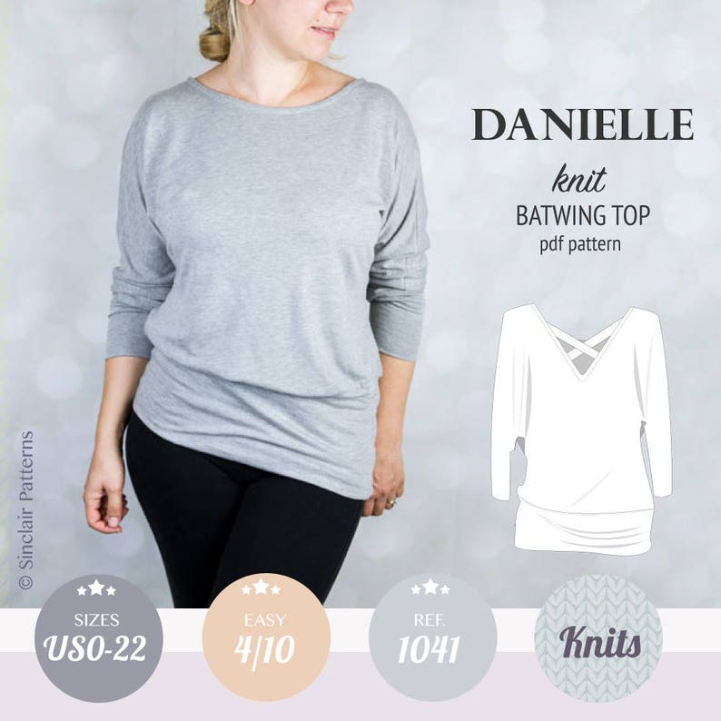 Batwing Knit Top Sewing Pattern Pdf /PDF Sewing Patterns for - Etsy