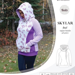 Skylar knit raglan hoodie pdf sewing pattern for women image 4