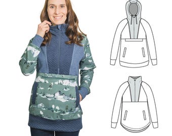 Zip up pullover sewing pattern - Morgan by Sinclair Patterns
