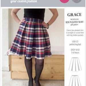 Box Pleated Skirt Sewing Pattern Pdf /PDF Sewing Patterns for Women ...