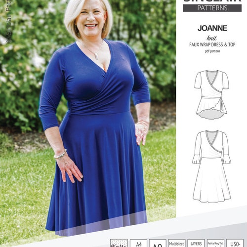 Knit Wrap Dress and Top Pdf Pattern / Dress Pattern / Sewing Etsy UK